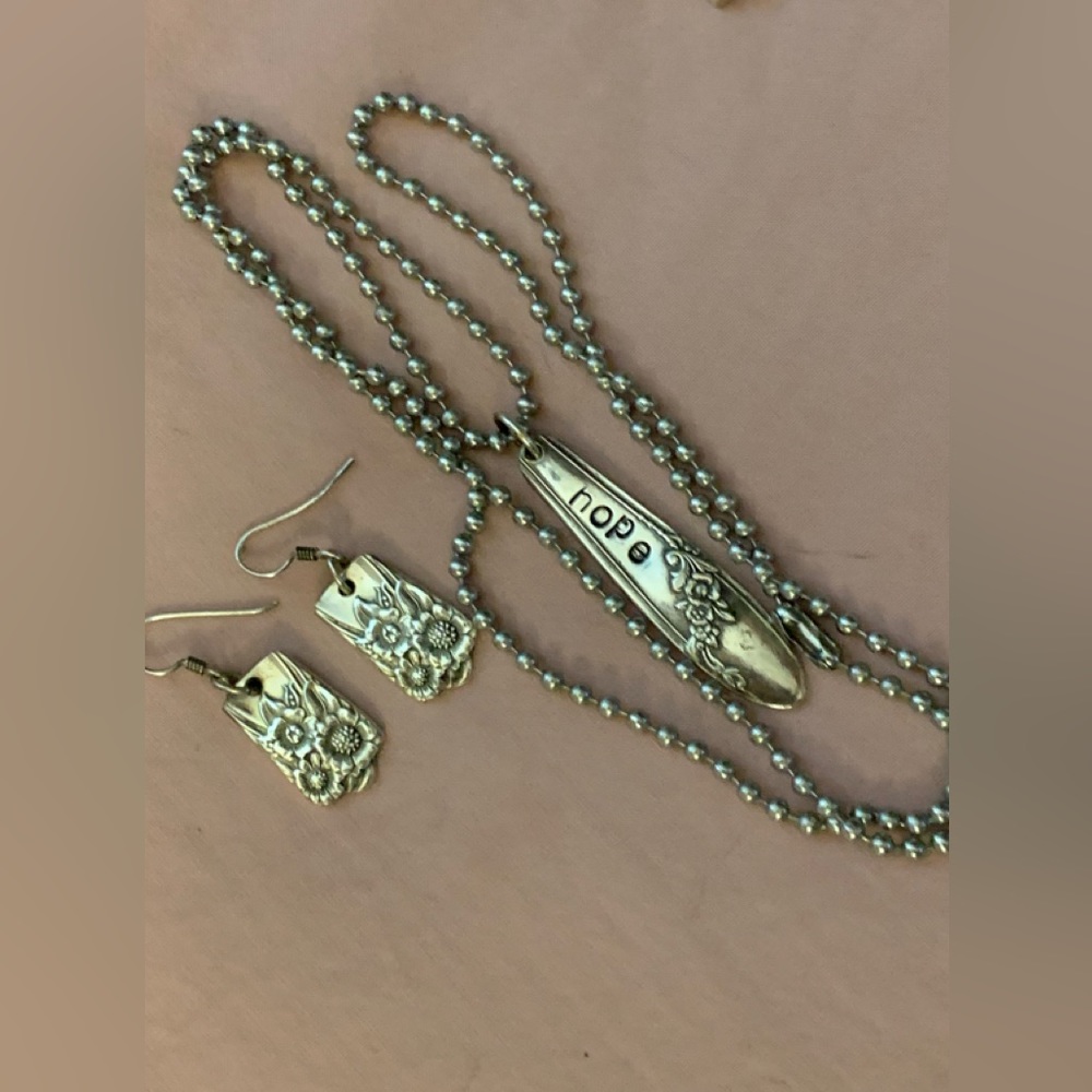 Spoon earring and necklace set